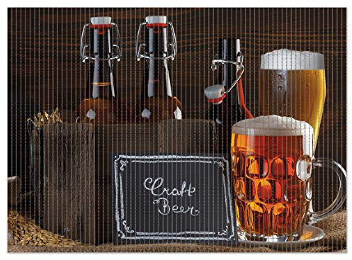 Wallario Duschmatte Antirutschmatte Badmatte Fußmatte Biervarianten - Pils im Glas Flaschenbier Schild Craft Beer, Größe ca. 90 x 65 cm