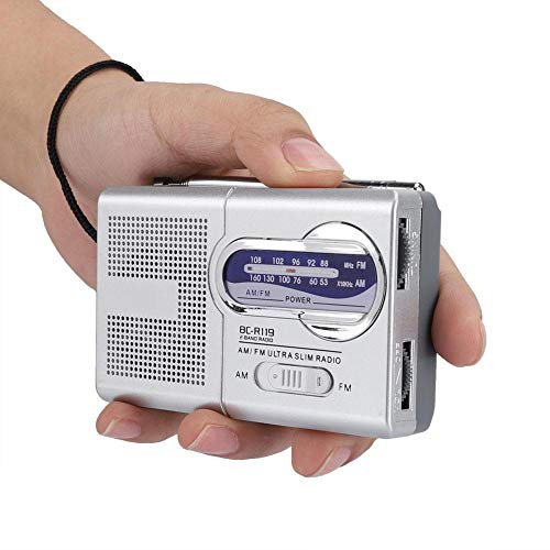 M/FM Multifunction Pocket Radio with Retractable Antenna, HD Sound Dual Band Small Portable Radio with Telescopic Antenna, Best Gift, 9 * 5.7 * 2.2cm,White