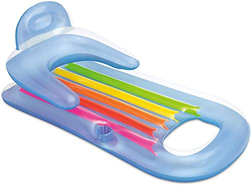 Intex 58802 – Luftmatratze Sessel Bräunung, Farbe Weiß, Hellblau, 160 x 85 cm