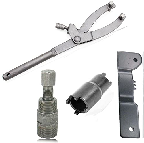 QISF 4 x Schwungrad-Variator-Arretierwerkzeug, Verstellbarer Schraubenschlüssel, Haltewerkzeug, 24 mm, 27 mm, Magneto-Schwungradabzieher und 20 mm 24 mm Kupplungsmutterschlüssel