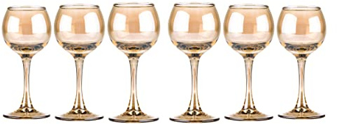 Honey 2-Ounce Liquer Glasses, Drinking Glasses for Liquor and Sherry, Elegant Stemmed Drinkware Set, Great Collectible Barware Gift, Set of 6