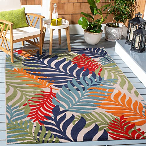SANAT Outdoor Teppich Wetterfest - Outdoorteppiche für den Innen und Außenbereich, Balkon Teppich Wasserabweisend, Strapazierfähige Teppiche für Terrasse Garten und Wohnzimmer, Multi 200 x 290 cm