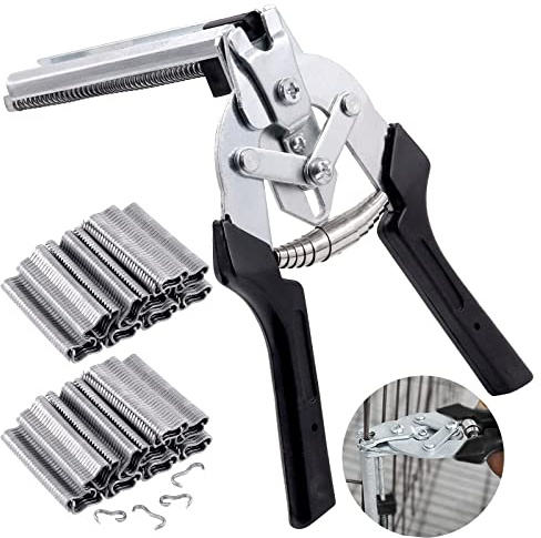 Mardatt 1201-teiliges M-Clips-Set mit Nagelringzange, Geländerzange, Käfigklemme mit Nagelrille, Polstermontage, Reparatur, Handwerkzeuge für Hühner, Wachtelkäfige, Kordelzaunbefestigung