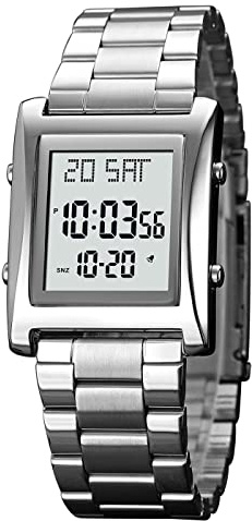 RNONDRY Mens Watches Digital Watch for Men Womens, Stainless Steel Rectangle Watches for Men, Men's Wristwatch Waterproof