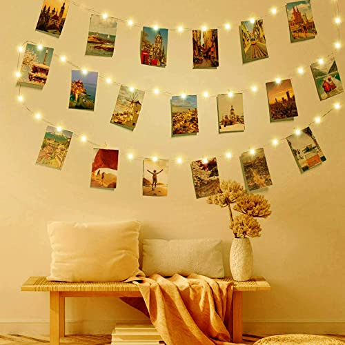 litogo Fotoclips Lichterkette, 5M 50LED USB für Zimmer Deko | Fotos Wand Mit 30 Klammern für Bilder, Wohnzimmer, Weihnachten, Hochzeiten, Party, Warmweiß