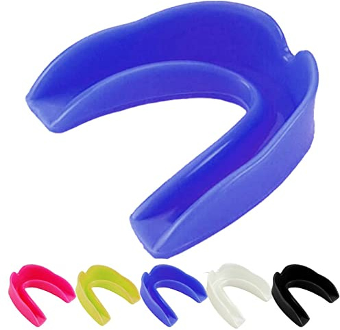 Mouth Guard Gum Shield - Mouthguards for Adult Senior Junior Kids Youth Great for School Combat Sports Rugby Soccer Hockey Muay Thai MMA Boxing Martial Arts Basketball (Blue)