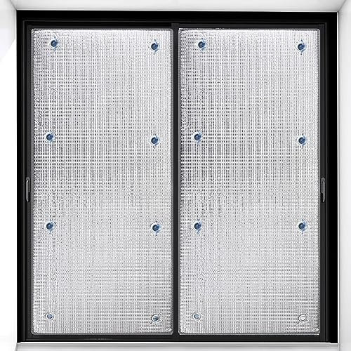 Wärmereflektierende Fensterfolie,Vollständig Verdunkelnde Sichtschutzfolie,Isolierfolie aus Aluminiumfolie,UV-Schutz Wärmeisolierung Sonnenschutzfolie Fenster Innen oder Außen (100x130cm/39''x51'')