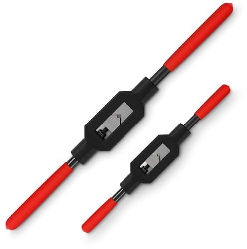 WILLBOND 2 Pcs Adjustable Tap Wrench Handle Tap Handle Tool Ratcheting Tap Handle for Tap Reamer Tapping Hand Tool (3/16-1/2, 1/16-3/8)