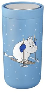 Stelton x Mumin - To Go Click Isolierbecher 0,2 Liter, Mumin Skifahren