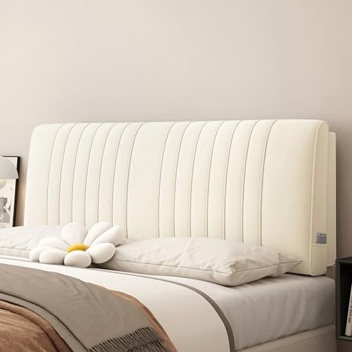 ZZYK Keil Kopfteil Große Rückenlehne Nachttisch-Stützkissen Einfarbiges Wandkissen Schlafzimmer,Schlafsofa,Gepolstertes Polster Mit Abnehmbarem Bezug,Beige,Straps 35/Single
