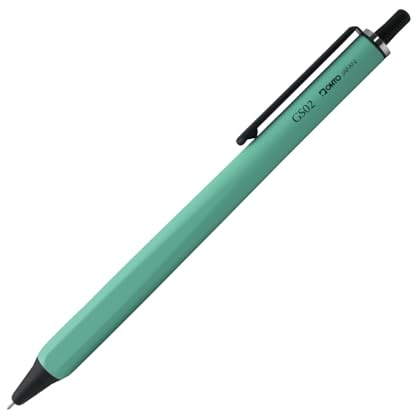 OHTO GS02 Roller Gel Pen, Retractable Needle Tip 0.5mm Fine Point, Mint Green Barrel, Ultra-Quick Drying Black Gel Ink Pen, All-Metal Hybrid Body, GS02-G5-MI