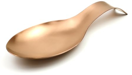 Savagrow Repose-cuillère à long manche en acier inoxydable - Porte-cuillère - Support pour ustensiles de cuisine - Support louche - Pince à cuillère - Bronze