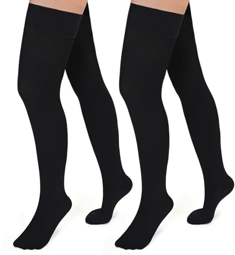 Evolyline Medizinische Kompressionsstrumpfhose für Damen und Herren, 20–30 mmHg, fußlose abgestufte Stützstrumpfhose, blickdicht, Kompressionsstrümpfe für Krampfadern, Ödeme, Flug, Stillen,