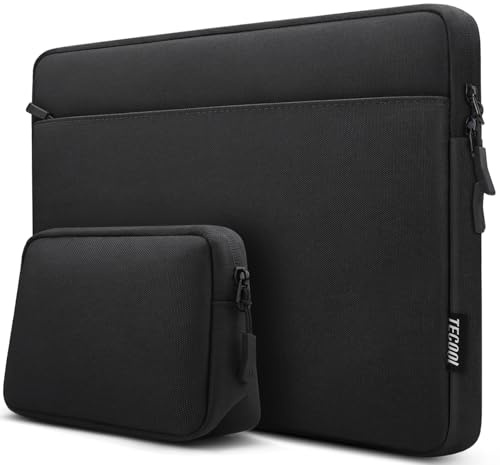 TECOOL 14 Inch Laptop Sleeve Case, Waterproof Shockproof Laptop Protective Case for 14 Inch Lenovo Thinkpad Ideapad HP Dell Acer ASUS Chromebook Notebook, MacBook Air 15 M4 M3 M2, Black