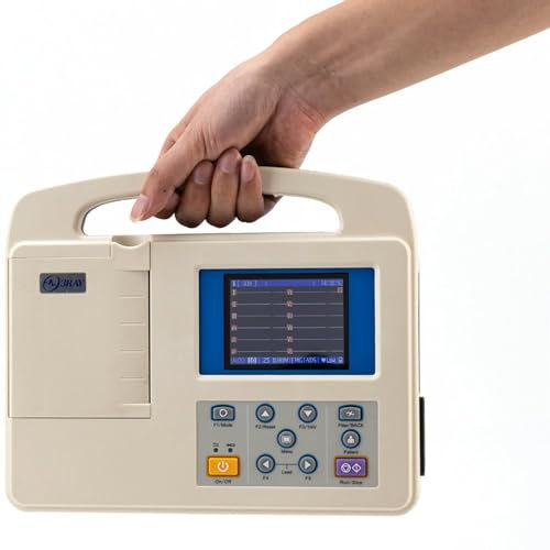 Portable ECG,Standard 12 Leads LCD Touch Screen Digital Equipment 6 Channel Electrocardiograph with Software