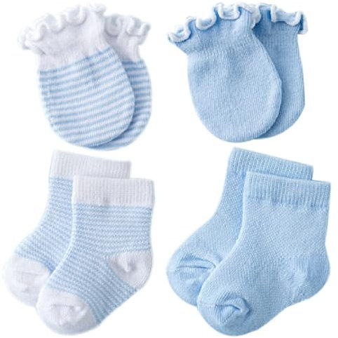 2 Paar Kindersocken, weich, atmungsaktiv, modisch, niedlich, wiederverwendbar und kratzfest. 2 Paar Kinder-Handschuhe, 30, Gekämmte Baumwolle, Kein Edelstein
