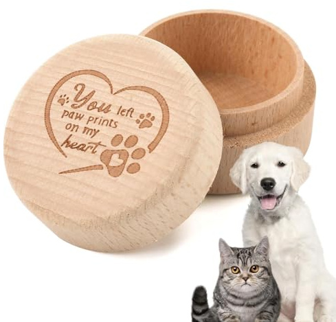 Boîte à souvenirs de chien, souvenir d'animaux de compagnie en bois,Conteneur de cendres pour chien et chat | Boîte de rangement pour animaux de compagnie Boîte à dents de chien gravée en leg