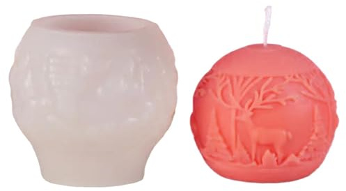 Stampo 3D per candele a forma di palla di Natale, stampo in silicone per realizzare candele, stampo in resina per sapone in silicone, stampi per palline di Natale 3D, stampo creativo a forma di palla