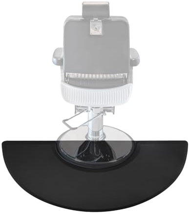 WOLEGM Barbershop Stuhlmatte, 3ft x 5ft Anti-Ermüdungsmatte für Friseure Salon-Bodenmatte Faltbare wasserdichte für Friseurstühle, Salonstühle, Schwarz