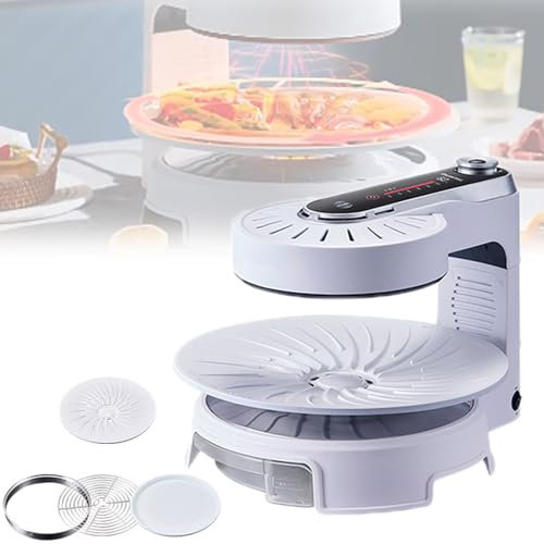 BDJSN Parrilla De Barbacoa Giratoria Sin Humo, Olla De Barbacoa Eléctrica Smart Touch De 1500 W con Quemador Extraíble De 120°, Temporizador De 1-90 Minutos, Regulación De Temperatura De 100-280 ℃