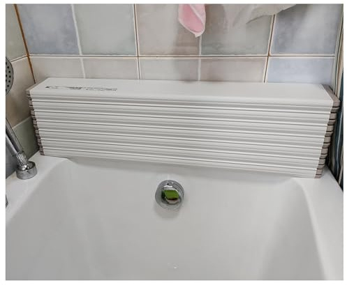 Vassoio per vasca da bagno con coperchio isolante pieghevole in polipropilene per vasca da bagno al latte e spa, ripiano bianco, scalabile e antipolvere, 110 cm x 70 cm x 1 cm