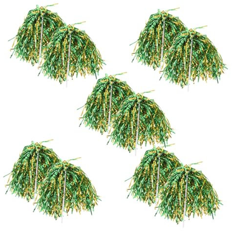 INOOMP 10stücke Cheerleading-Pompons Aus Kunststoff Party-Pompons Mit Griff Folien-Pompons Für Tanz Und Cheerleading-vorführungen