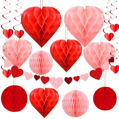 Valentinstag Deko, 17PCS Valentinstags Dekoration, Heiratsantrag Dekos