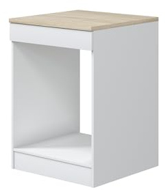möbelando Herdumbauschrank >KIRA< Gestalte Deine Küche individuell mit KIRA! Dieser weiße Herdumbauschrank (60x90x60cm) aus Spanien bietet eine stabile Arbeitsplatte und ist vielseitig kombinierbar.