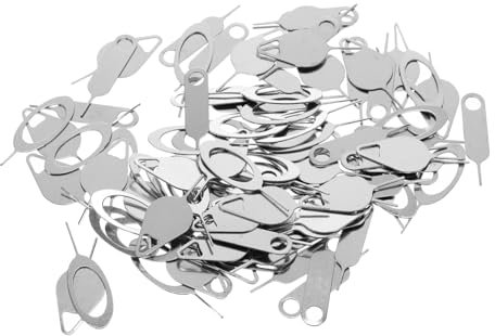 CHILDWEET 100piezas para Eyectar Sim De Extracción para Teléfonos Móviles y Tablets Diseño y Color Plateado para Tarjetas Sim