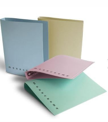 Generico Cartella ad Anelli A4 Monocromo PPL Pastel 4 Fori 27x32 cm 5 Pezzi