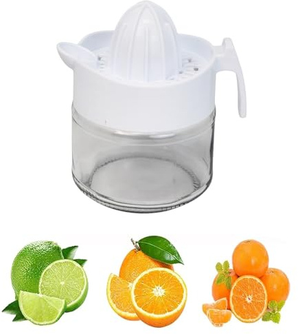 Best House | Lemon Squeezer | Manual Lemon Citrus Juicer | 300ml | WHITE | Multifunctional Glass Fruit Juicer | Lemon Lime Orange Citrus Squeezer Manual Hand Press Juice (Pack of 1)