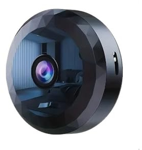 QIESIWEI - Minicámara de seguridad WiFi, 1080P HD, vigilancia inalámbrica interior con visión nocturna, detección de movimiento, control por aplicación móvil, color negro (1 cámara y 128GB)