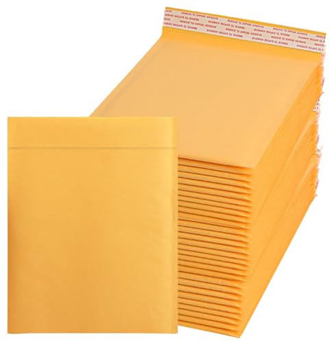 WYIPOLZI A5 Kraft Bubble Mailers 170x210mm (7x9 Inches) 50Pcs Self Seal Padded Envelopes Bubble Bags for Shipping, Packaging, Mailing, Postal, Ecommerce, Courier