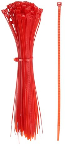 YELARXI Zip Ties Plastic Cable Ties, Self-Locking Wire Zip Tie 10 Inch Fit for Home Garden Office Workshop Travel - (100 Pack, Red)