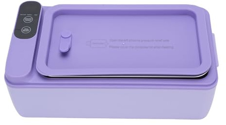 Fdit Boîte à Lunch électrique Portable, 1 L Réchauffeur de Nourriture Chauffée pour Les Repas Rapides n'importe où, Chauffage Alimentaire Portable en Acier Inoxydable (Purple)