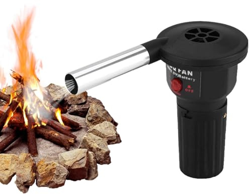 Soplador De Aire para Barbacoa Al Libre, Soplador Fuego Eléctrico Portátil, Encendedor Parrilla Y Excitador Llama, Herramientas para Cocinar En Fogatas, para Picnic, Camping