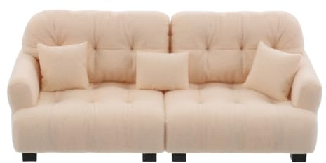 Toddmomy Miniatursofa Für Puppenhaus 3.46X1.50X1.18In Plüsch Puppenhausmöbel Kleine Wohnzimmermöbel Mini Sofa Für Puppenstube Spielzimmer Dekoration