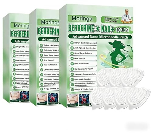 21 Stück Abnehmpflaster Fettverbrennung, Moringa Berberine Nad+ 10-in-1 Nano-mikronadel-patch, Moringa Pflaster, Nano Mikronadel Pflaster Natürlich Abnehmpflaster Für Alle Körpertypen