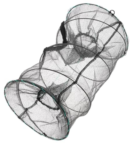 PACKOVE Trampa para Peces Plegable de Fibra 30X60 CM Resistente para Pesca al Aire Libre y Acuarios, Red para Camarones y Cangrejos para Pescadores