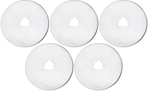 HINTRMENT 5 Cuchillas de Corte Rotatorias de 60 Mm para Cortador Rotatorio, Cuchillas Redondas para Cortar Tela, Cuero y Papel, Color Plateado, con Estuche de Almacenamiento, Ideales