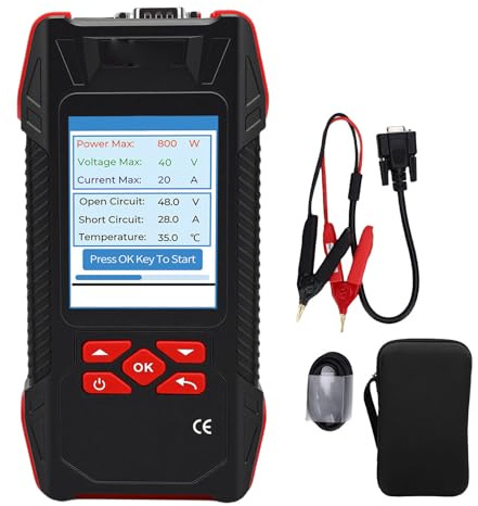 Eujgoov MPPT-Photovoltaik-Tester, 2000 W, 90 V, 40 A, 3,2-Zoll-LCD-Display, Digitales Multimeter mit 100 Datensätzen für PV-Module