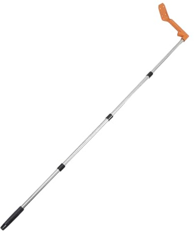 Angoily Écumoire de Nettoyage de Gouttières avec Perche Télescopique Extensible, Pelle Inclinée en Matériau Résistant aux Intempéries, Outil sans Échelle pour Éliminer Feuilles et Débris,