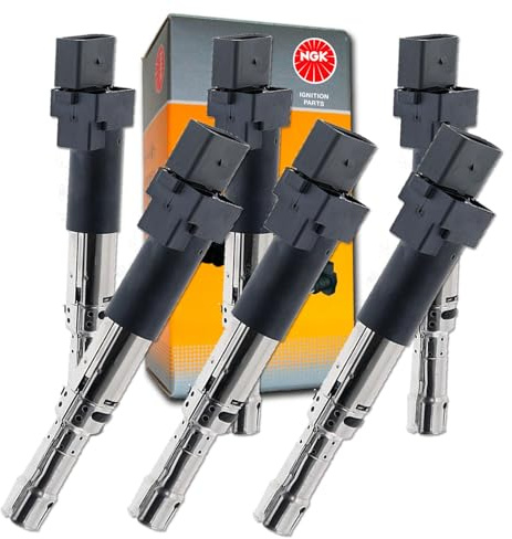 6x NGK Zündspule | 48065 / U5020 für A3 8P Q7 TT Passat 3C T5 Golf IV V Touareg