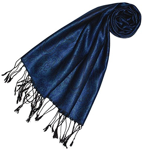 Lorenzo Cana - Seidenschal Damen Schal 100% Seide jacquard gewebt harmonische Farben mit Fransen 35 x 160 cm Paisley Muster Seidentuch 78411