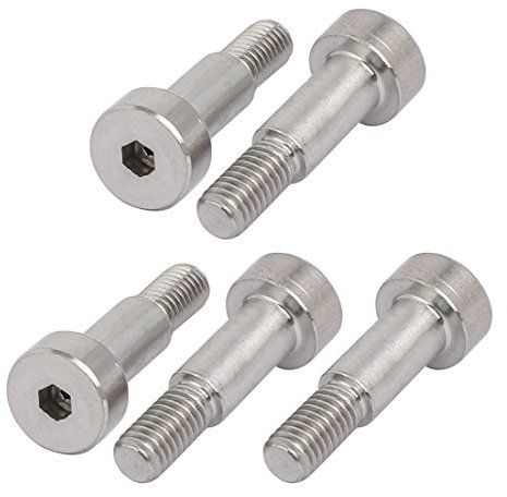 sourcing map 5Stk. 304 Edelstahl Innensechskant Schulter Bolzen 6mm Dmr. 12mm Lang M5 Gewinde de