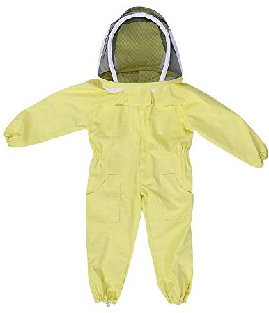 Tuta da Apicoltore, Professionale per Bambini/Bambini 'Apicoltura del Corpo Intero Cotone Tuta Protettiva Traspirante Ape Fattoria Ospite Proteggere Tuta Attrezzature(M)