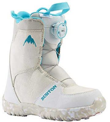 Burton Kinder Grom Boa Snowboard Boot, White, 12C