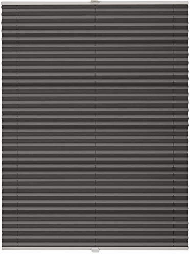 ondeco Plissee ohne Bohren mit Klemmträger, Sonnenschutz für Fenster innen, Jalousien Fenster ohne Bohren Blickdicht, Faltrollo Sichtschutz für Tür Fensterrahmen, Rollo Dunkelgrau 50x130 cm