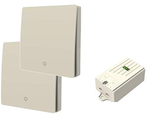 edi-tronic Kinetic System Funk Wandschalter 2X Schalter 1 Fach + 1x Empfänger batterielos