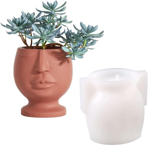 Nicole - Molde de silicona para macetas de cemento, estilo nórdico, diseño abstracto, para macetas de flores